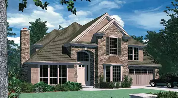 image of 2 story european house plan 2729