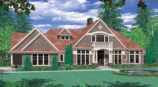 image of side entry garage house plan 2730