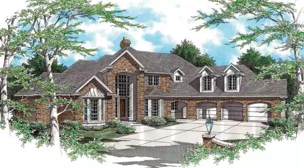 image of 2 story european house plan 2738