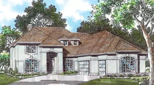 image of 2 story european house plan 2750