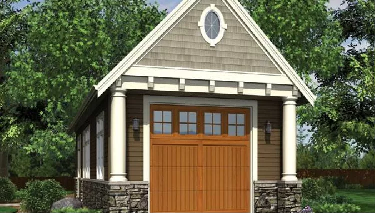 image of small craftsman house plans with garage plan 8295