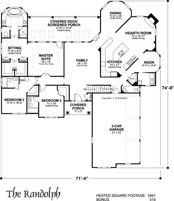 The Randolph 6248 - 3 Bedrooms and 3.5 Baths | The House Designers - 6248