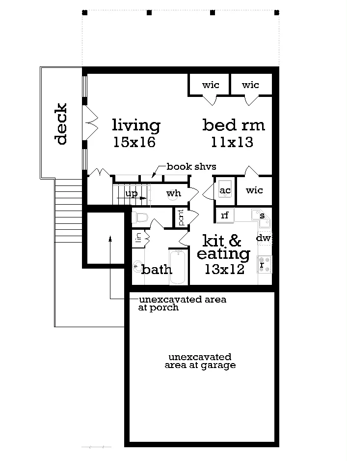 sloping lot house plan - 1162