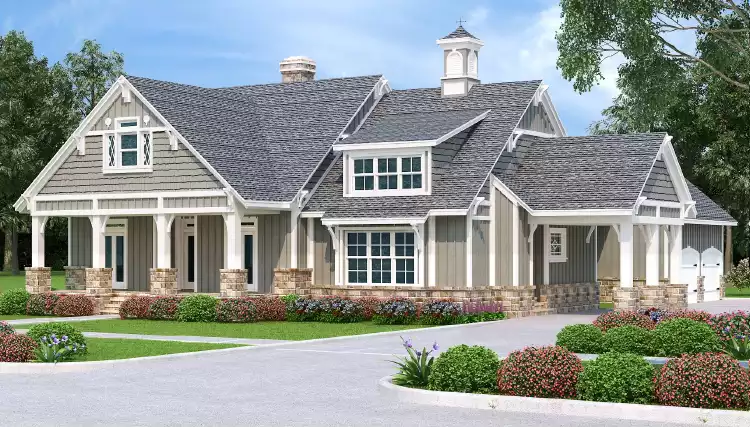 image of single story traditional house plan 7456