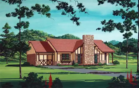 image of single story traditional house plan 7315