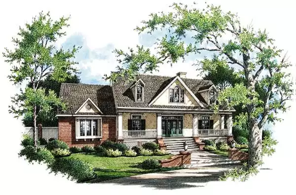 image of single story traditional house plan 7655