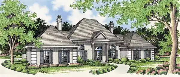 image of single story traditional house plan 3581