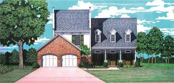 image of 2 story traditional house plan 1301