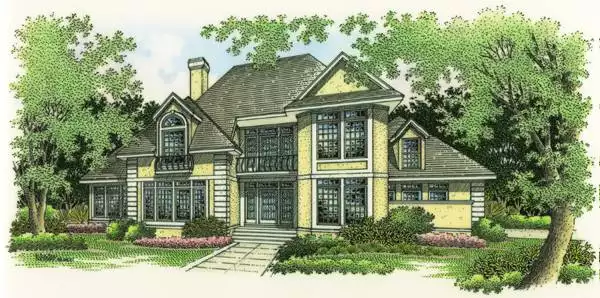 image of 2 story traditional house plan 4485