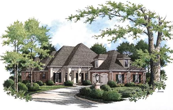 image of single story traditional house plan 8372