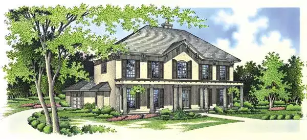 image of 2 story european house plan 4827