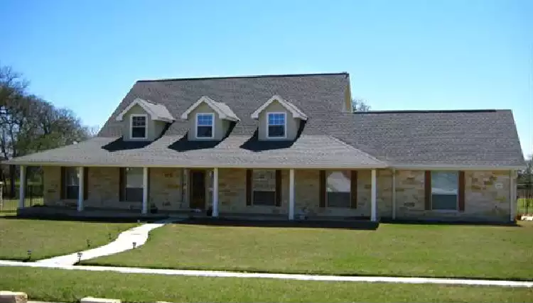 image of single story farmhouse plans with porch plan 5416