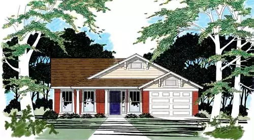 image of small ranch house plans with garage plan 5562