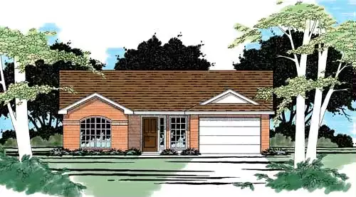 image of single story traditional house plan 5563