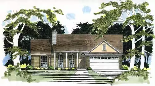 image of single story country house plan 5376