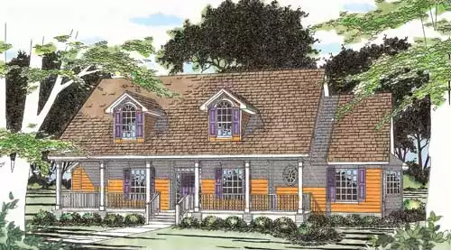 image of small farmhouse plans with porch plan 5400