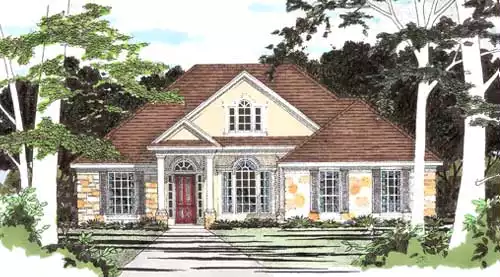 image of single story traditional house plan 2908