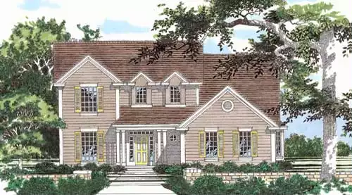 image of 2 story farmhouse plans with porch plan 2914