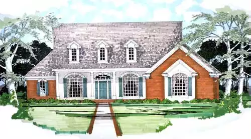 image of colonial house plan 2944