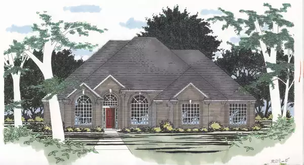 image of side entry garage house plan 5440