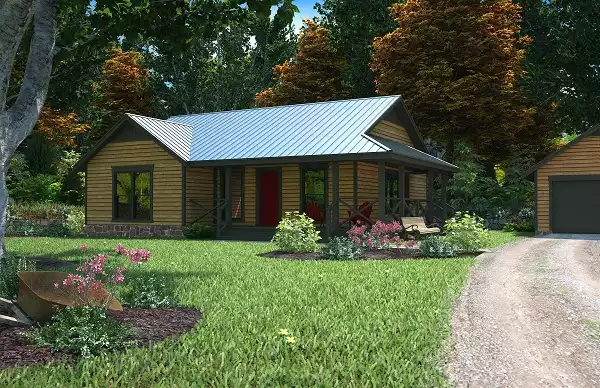 image of single story farmhouse plans with porch plan 5375