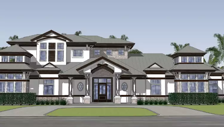 image of large lake house plan 9431