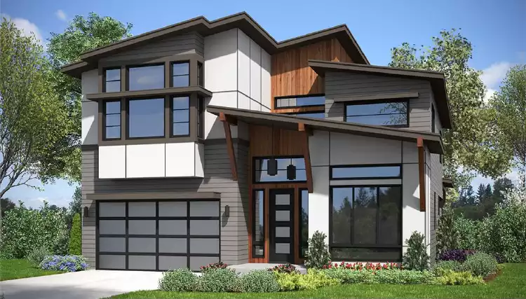 image of large contemporary house plan 1108