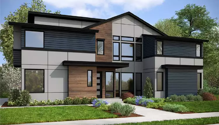 image of 2 story contemporary house plan 1378