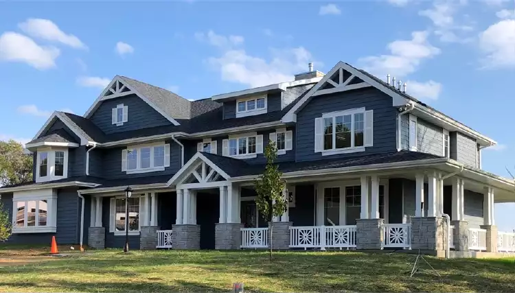 image of 2 story farmhouse plans with porch plan 3227