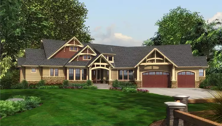 image of single story traditional house plan 3252