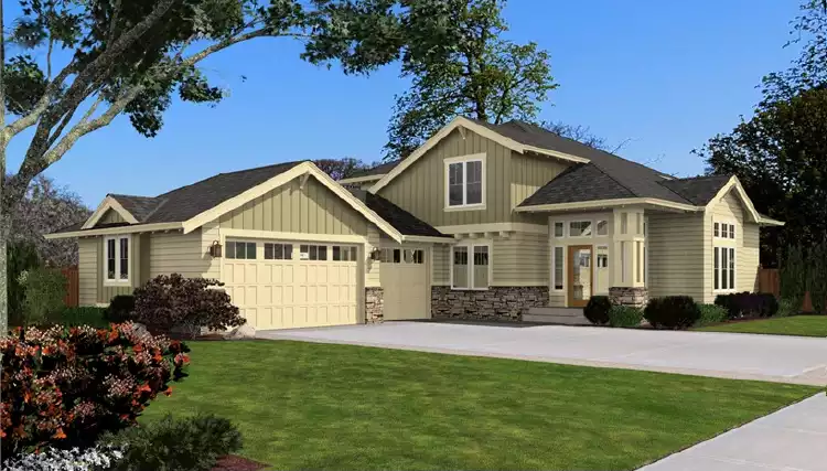 image of 2 story lake house plan 7462