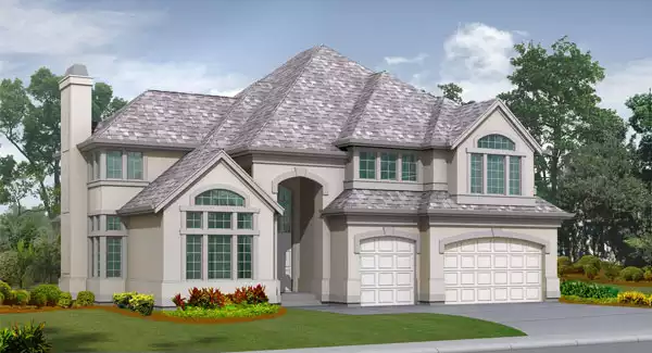 image of 2 story european house plan 3224