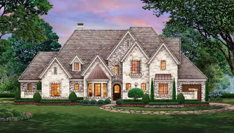 image of 2 story european house plan 3174