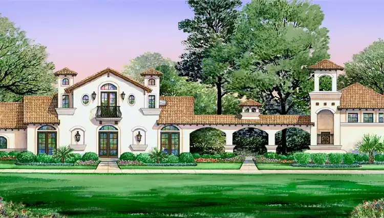 image of 2 story spanish house plan 4477
