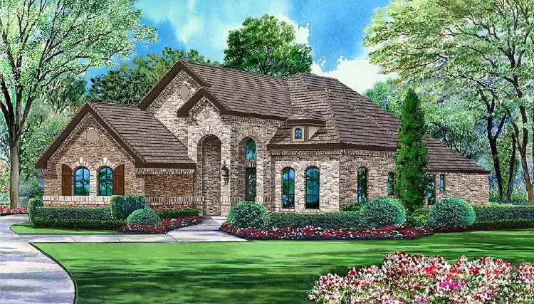 image of side entry garage house plan 4893