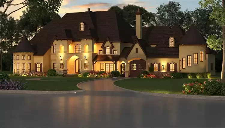 image of 2 story european house plan 9313