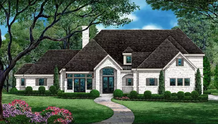 image of large french country house plan 9317