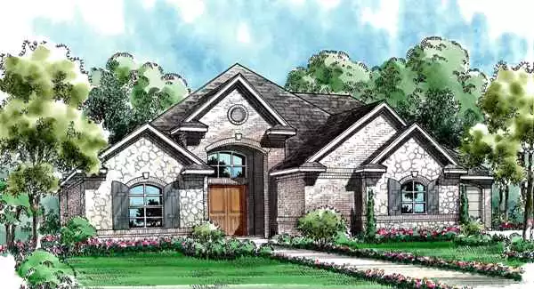 image of side entry garage house plan 4482