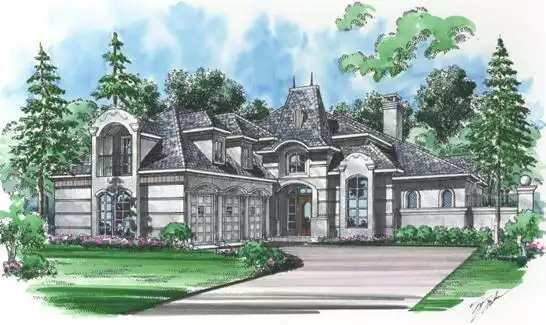 image of 2 story european house plan 4689