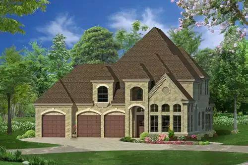 image of 2 story traditional house plan 4834