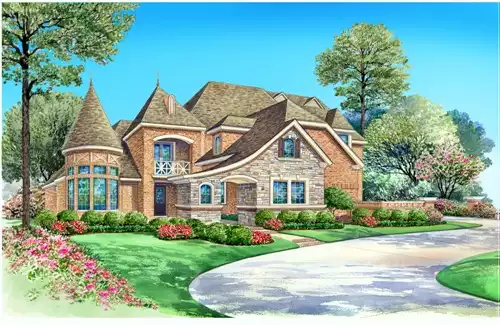 image of 2 story european house plan 5120