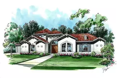 image of large mediterranean house plan 6778