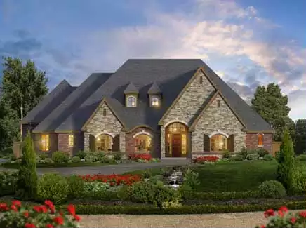 image of 2 story traditional house plan 4474