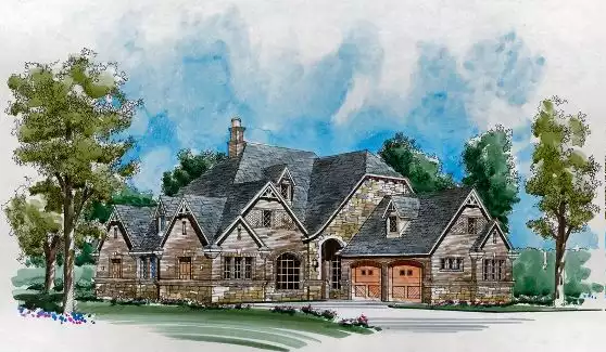 image of large french country house plan 4699