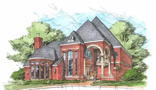 image of large traditional house plan 4900