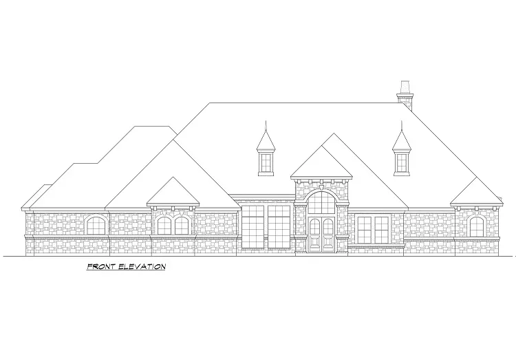 french country one-story house plan - 9618