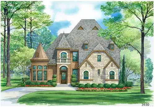 image of 2 story traditional house plan 4917