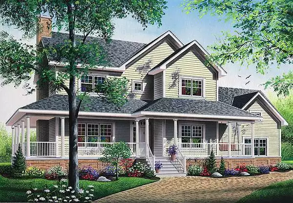 image of 2 story traditional house plan 1177