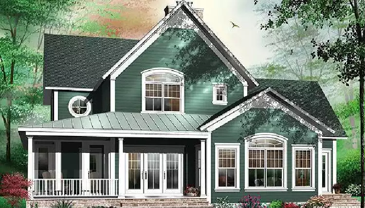 image of 2 story traditional house plan 1485