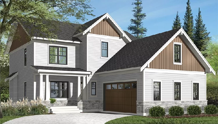 image of 2 story modern farmhouse plan 9576